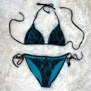 Lace Teal Bikini